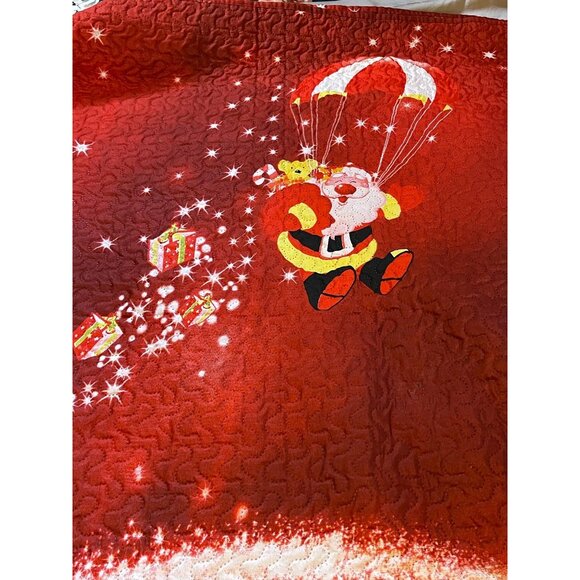 Jessy Home quilt comforter & shams king set of 3 Christmas Santa Reindeer READ - Picture 6 of 10